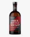 Amber Glass Bottle Mockup - Front View