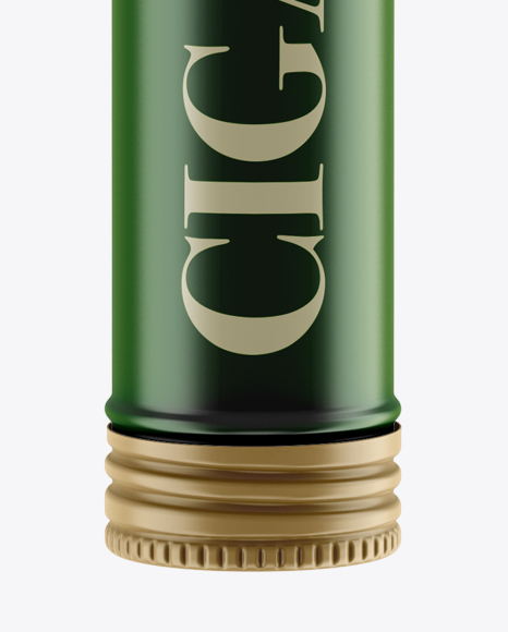 Matte Metallic Cigar Tube Mockup