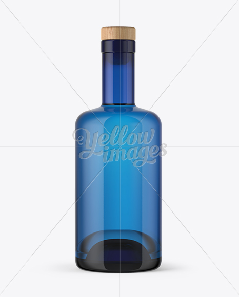 Blue Glass Gin Bottle Mockup