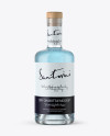 Clear Glass Bottle with Blue Gin Mockup