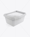 Glossy Butter Tub Mockup - Halfside View (High-Angle Shot)
