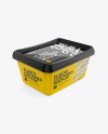 Glossy Butter Tub Mockup - Halfside View (High-Angle Shot)