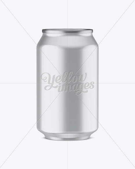 330ml Aluminium Can With Metallic Finish Mockup (Eye-Level Shot)