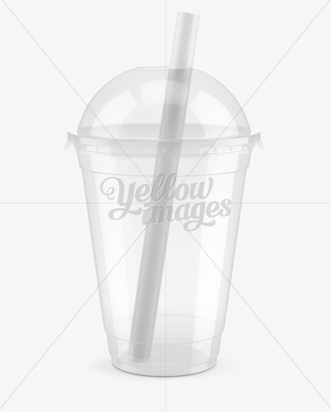 Empty Bubble Tea Cup Mockup - High-Angle View