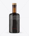 Amber Glass Bottle with Rum Mockup