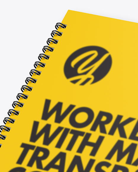 Workbook with Matte Transparent Cover Mockup