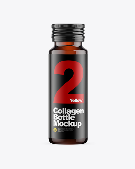 Amber Glass Collagen Bottle Mockup