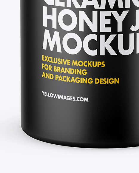 Matte Ceramic Honey Jar Mockup