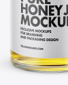 Clear Glass Pure Honey Jar Mockup