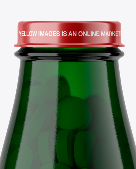 Green Tablet Bottle Mockup