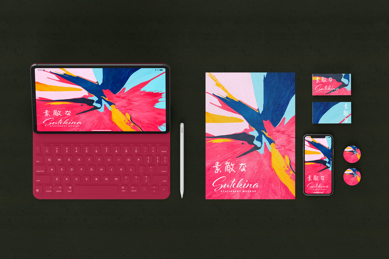 Sutekina Stationery Design Mockup