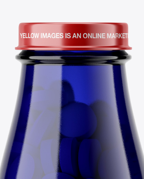 Blue Tablet Bottle Mockup