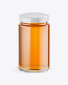 Clear Glass Sunflower Honey Jar Mockup