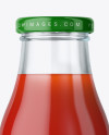 Clear Glass Bottle With Tomato Juice Mockup