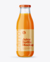 Clear Glass Bottle With Carrot Juice Mockup