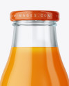 Clear Glass Bottle With Carrot Juice Mockup