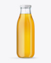 Clear Glass Bottle With Apple Juice Mockup