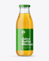 Clear Glass Bottle With Apple Juice Mockup