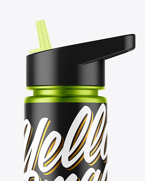 Metallic Sport Bottle Mockup
