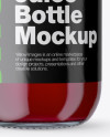 Clear Glass Bottle With Cherry Juice Mockup