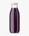 Clear Glass Bottle With Blueberry Juice Mockup