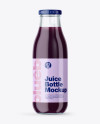 Clear Glass Bottle With Blueberry Juice Mockup