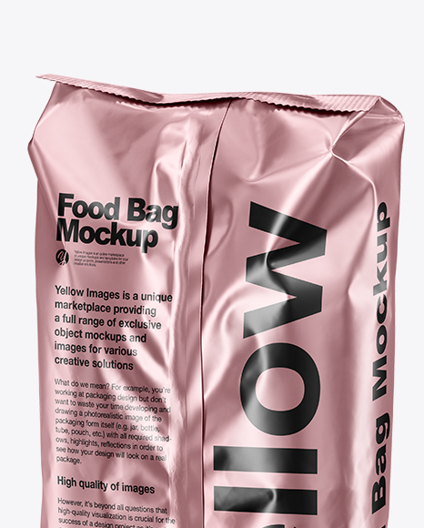 Matte Metallic Food Bag Mockup