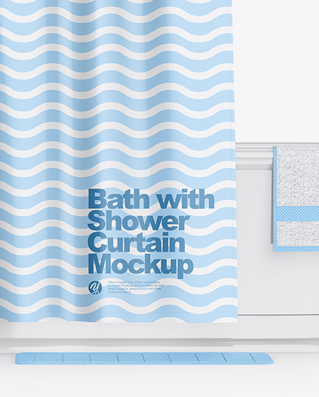 Bath w/ Matte Shower Curtain Mockup