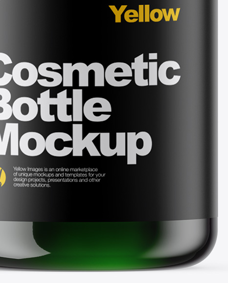 Green Cosmetic Bottle Mockup