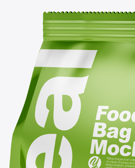Food Bag w/ Oatmeal Mockup Food Bag w/ Oatmeal Mockup