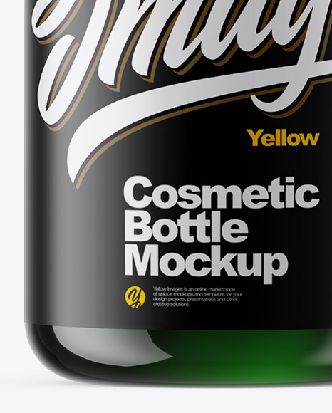 Green Cosmetic Bottle Mockup