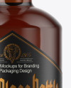 Amber Glass Bottle with Wooden Cap Mockup