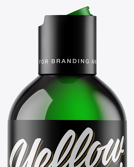 Green Cosmetic Bottle Mockup