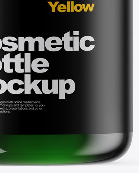 Green Cosmetic Bottle Mockup