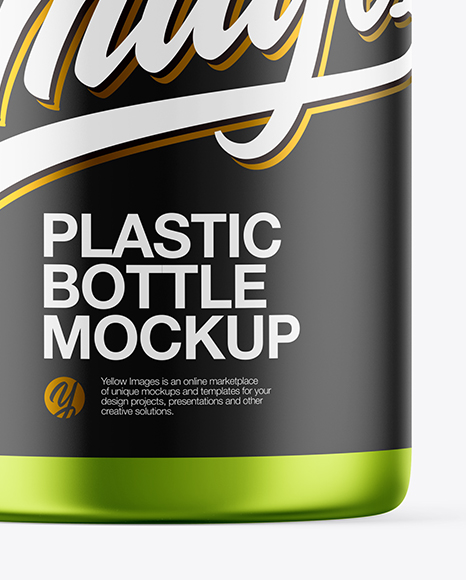 Metallic Plastic Bottle Mockup