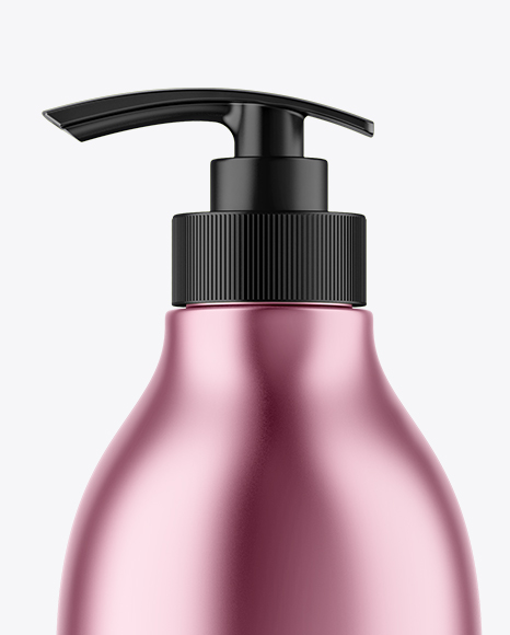 Metallic Bottle with Pump Mockup