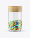 Gummy Bears Glass Jar With Cork Mockup