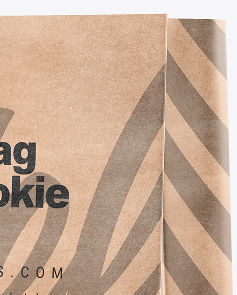 Kraft Bag with Cookie Mockup