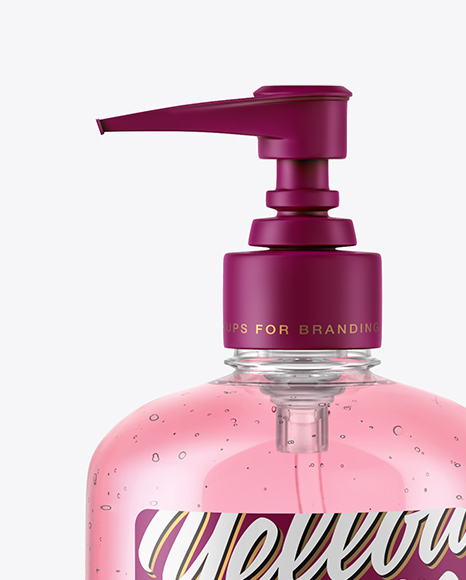 Clear Cosmetic Bottle with Pump Mockup