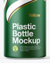 Plastic Transparent Bottle in Matte Shrink Sleeve Mockup