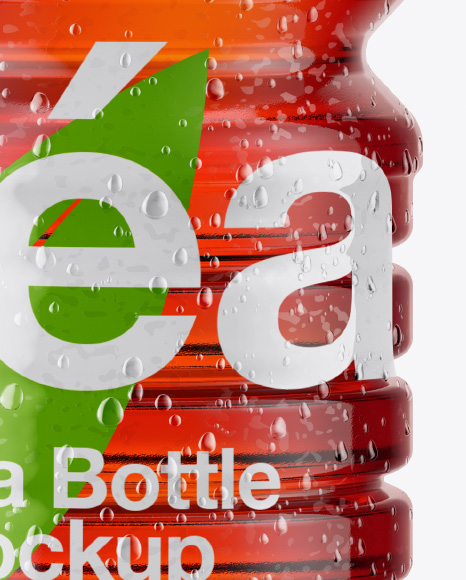 Bottle with Condensation in Shrink Sleeve Mockup