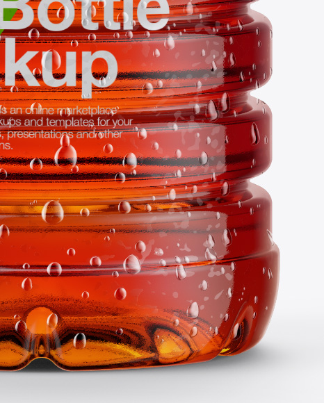 Bottle with Condensation in Shrink Sleeve Mockup
