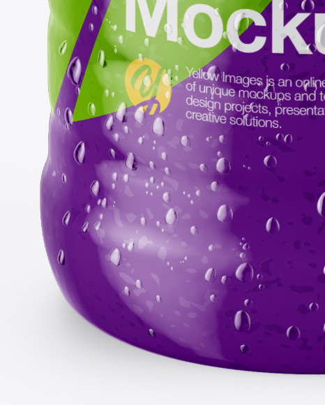 Bottle with Condensation in Shrink Sleeve Mockup