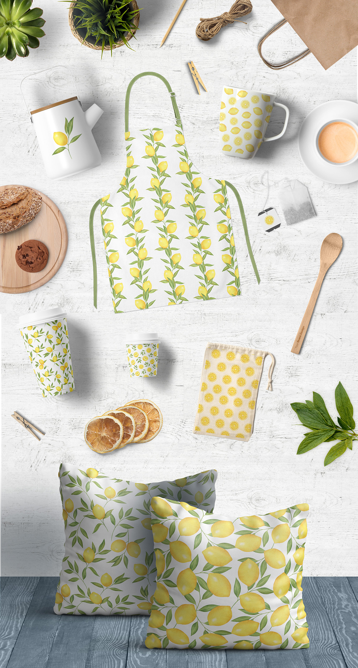 Lemon and Citrus Watercolor Clipart, Lemon wreath, seamless pattern Lemon and Citrus Watercolor Clipart, Lemon wreath, seamless pattern