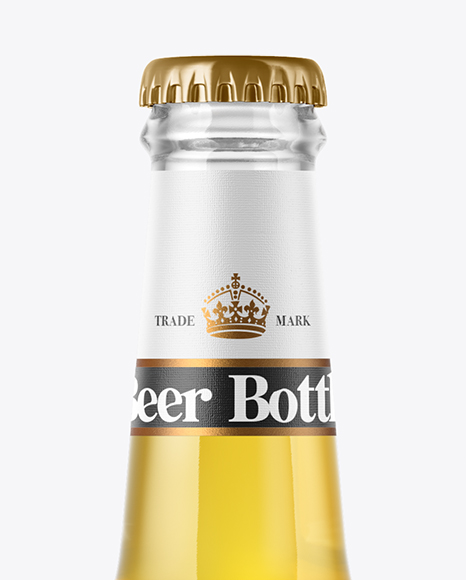 330ml Clear Glass Lager Beer Bottle Mockup