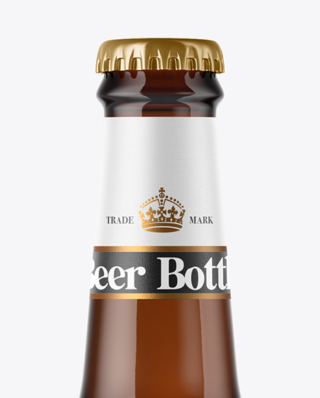 330ml Amber Beer Bottle Mockup