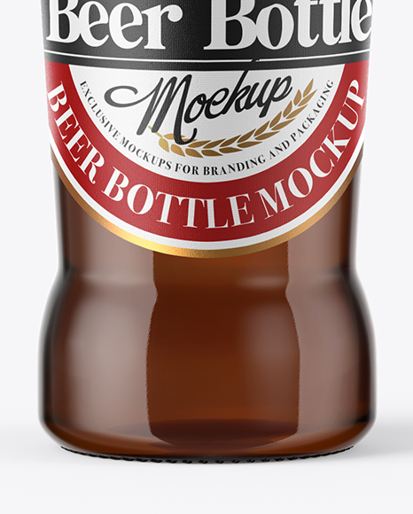 330ml Amber Beer Bottle Mockup