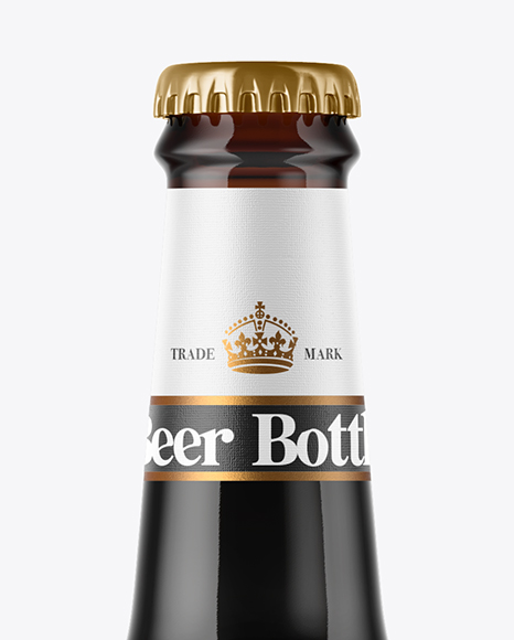 330ml Amber Glass Stout Beer Bottle Mockup