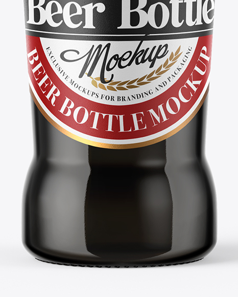 330ml Amber Glass Stout Beer Bottle Mockup