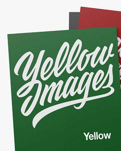 Three Paper Business Cards Mockup